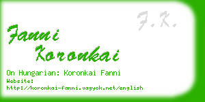 fanni koronkai business card
